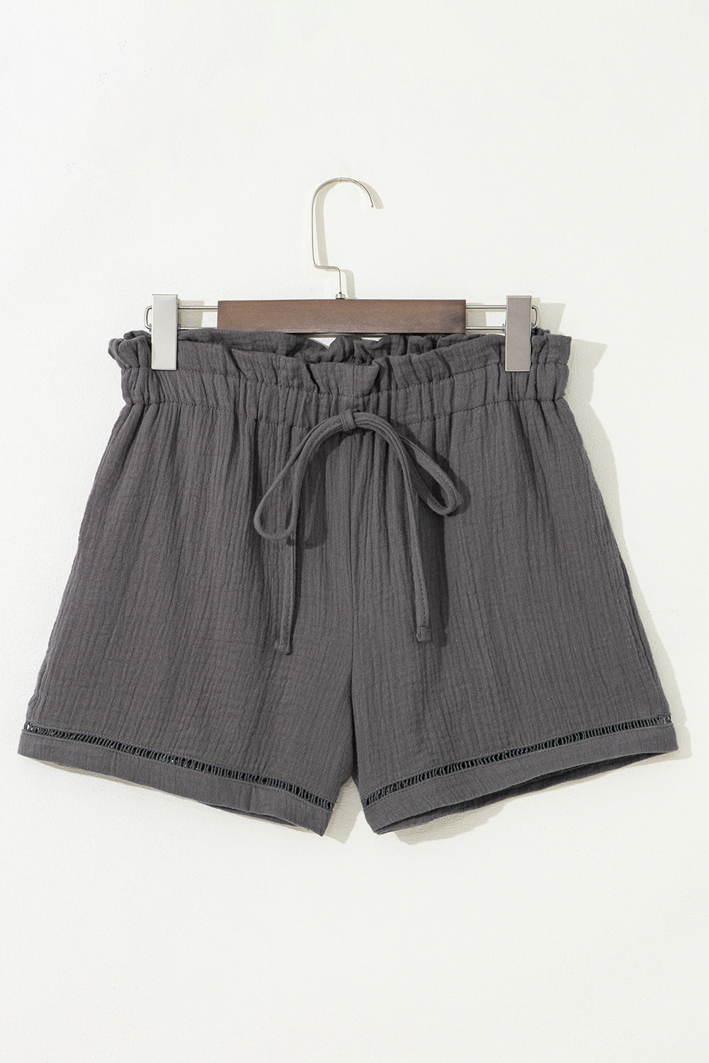 Sail Blue Cotton Gauze Paperbag Shorts