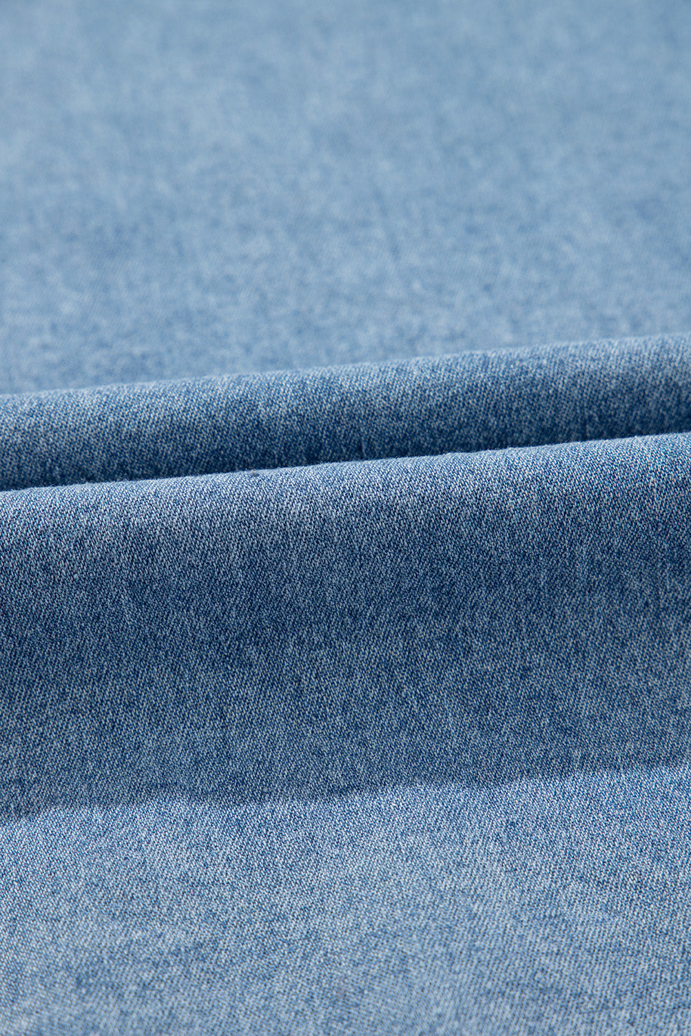 Black Frilled Short Sleeve Button Up Loose Denim Shirt Dress