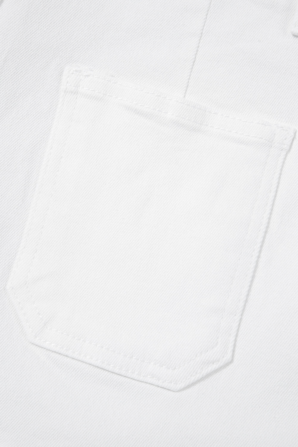 White Scalloped Hemline Acid Wash High Waist Denim Shorts