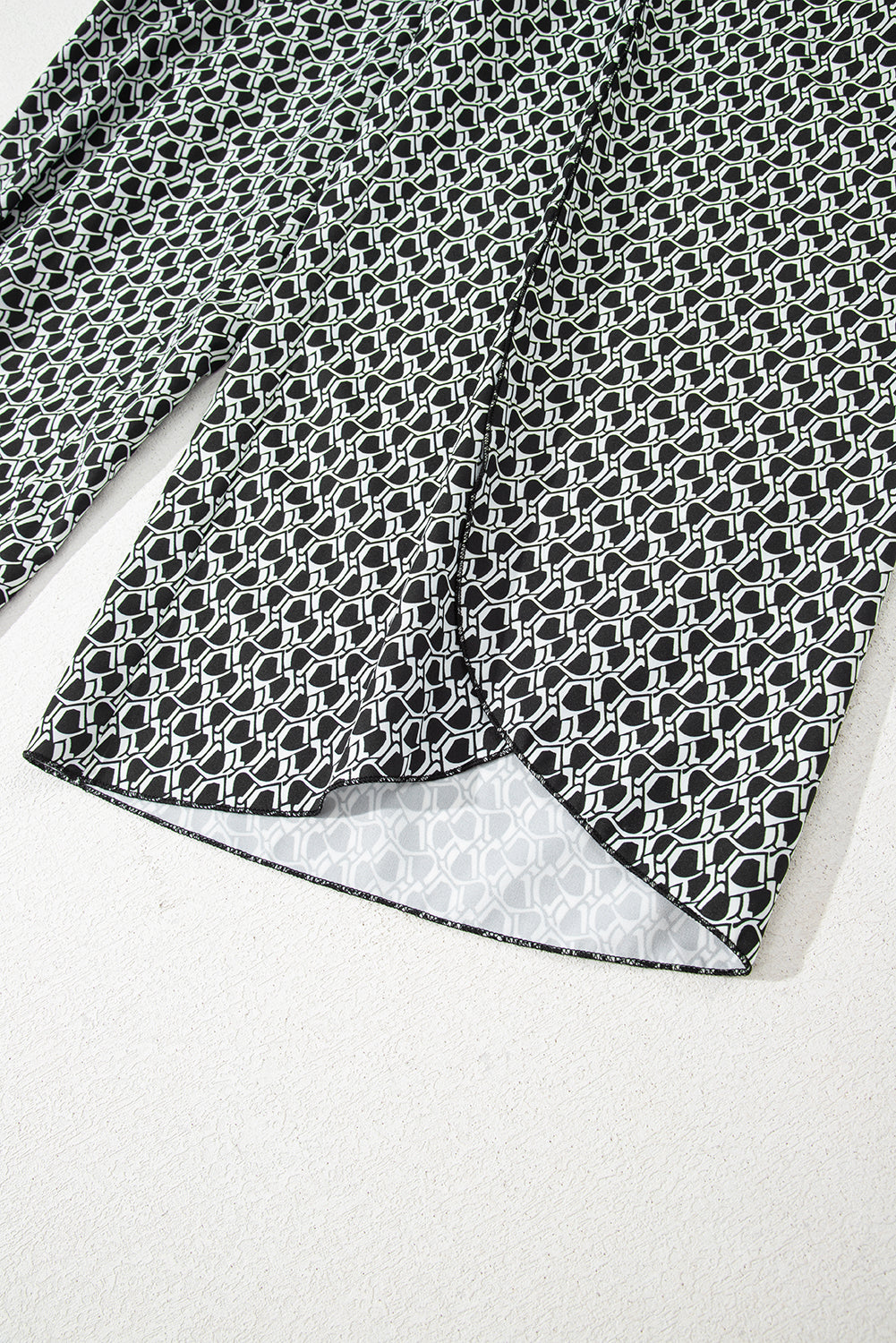 Pink Bohemian Print Slit Wide Leg Smocked High Waist Pants