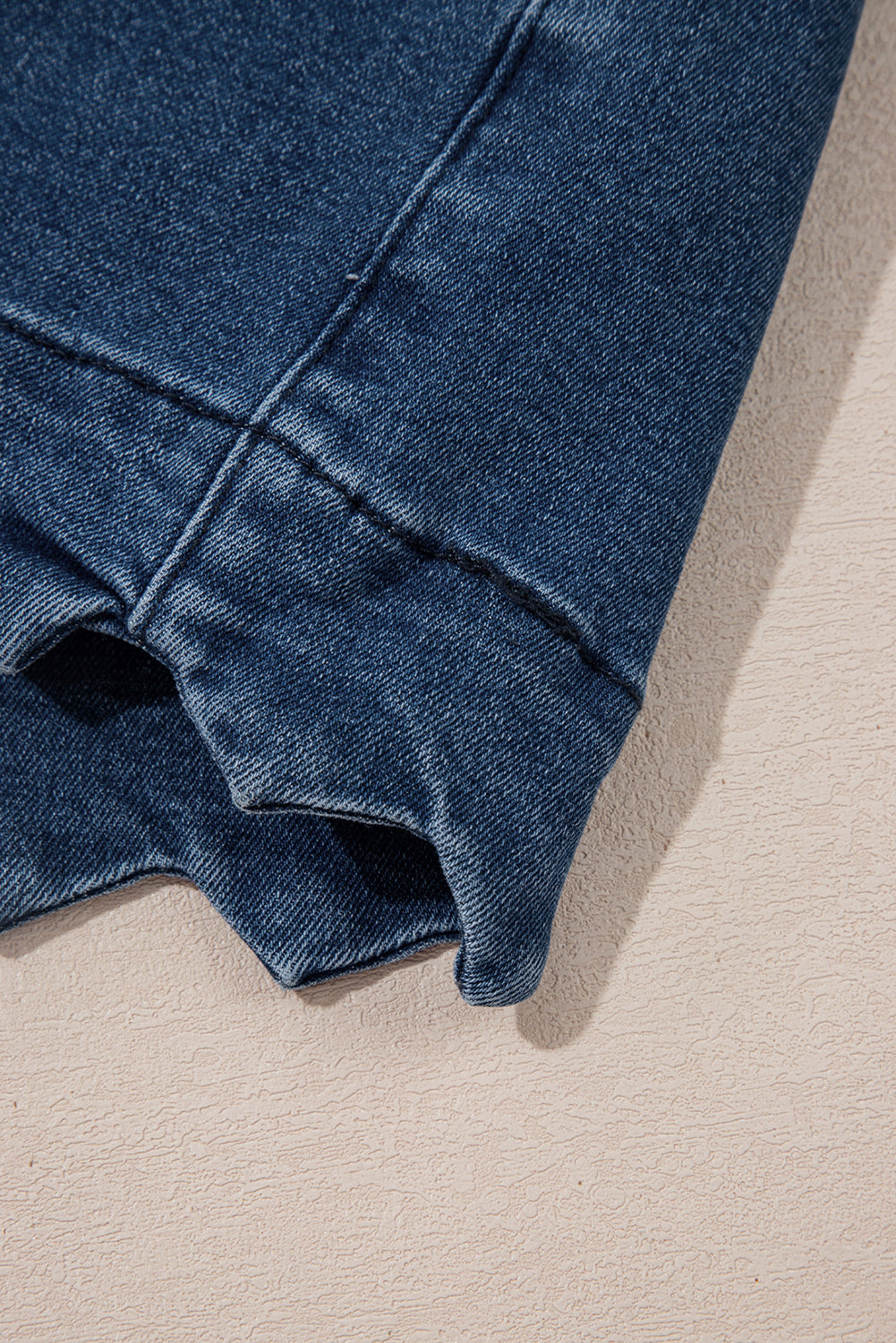 White Scalloped Hemline Acid Wash High Waist Denim Shorts