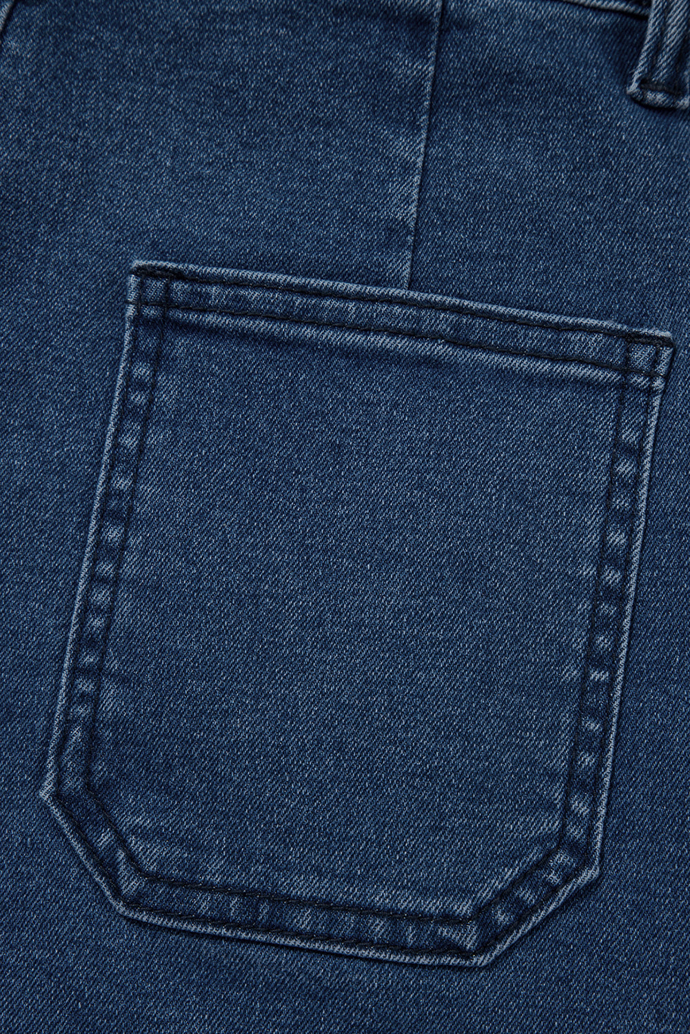 White Scalloped Hemline Acid Wash High Waist Denim Shorts