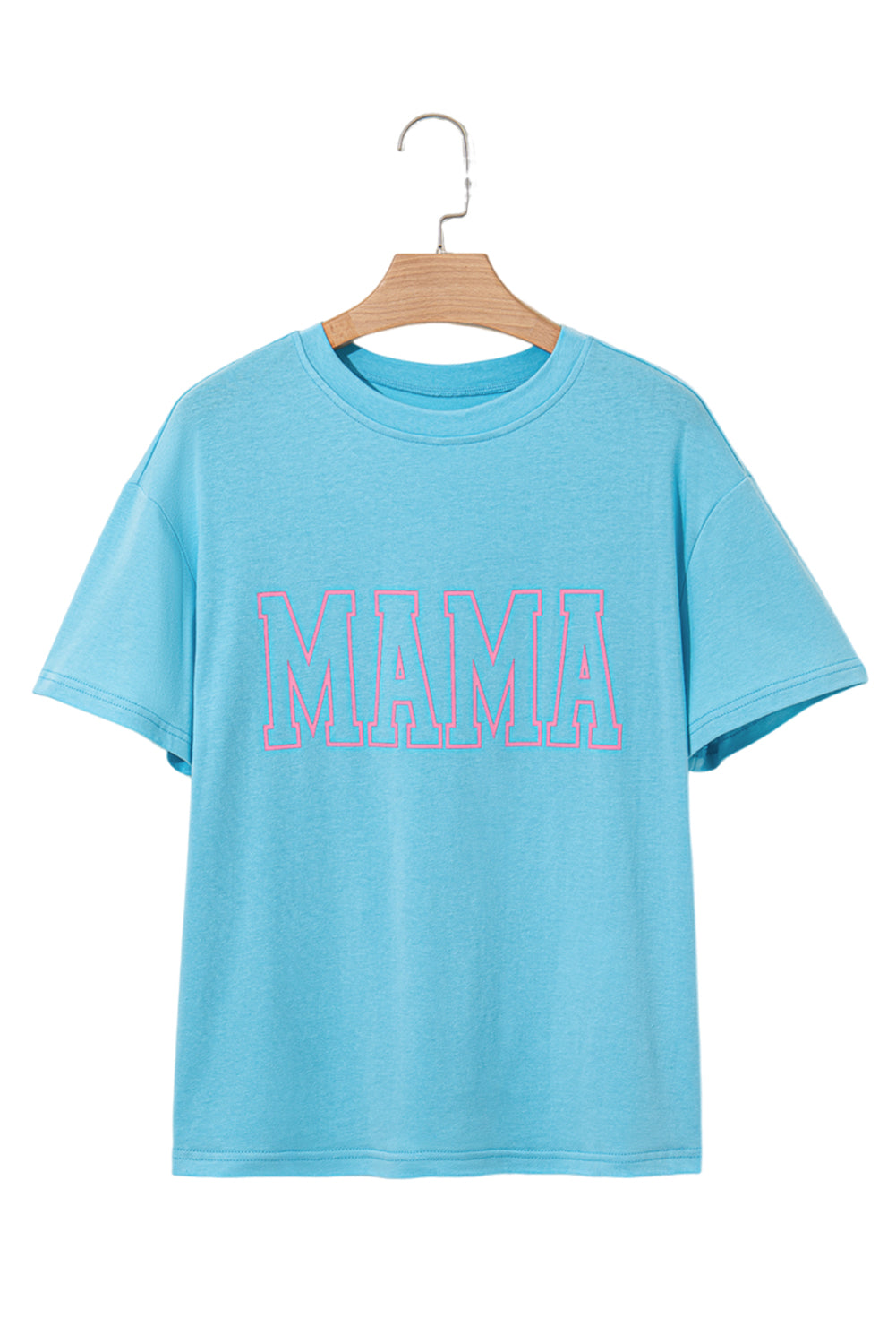 Black MAMA Letter Graphic Neon T Shirt