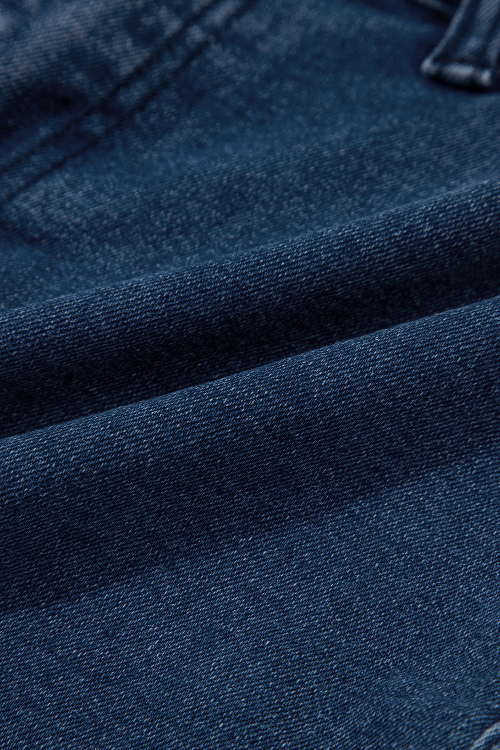 White Scalloped Hemline Acid Wash High Waist Denim Shorts