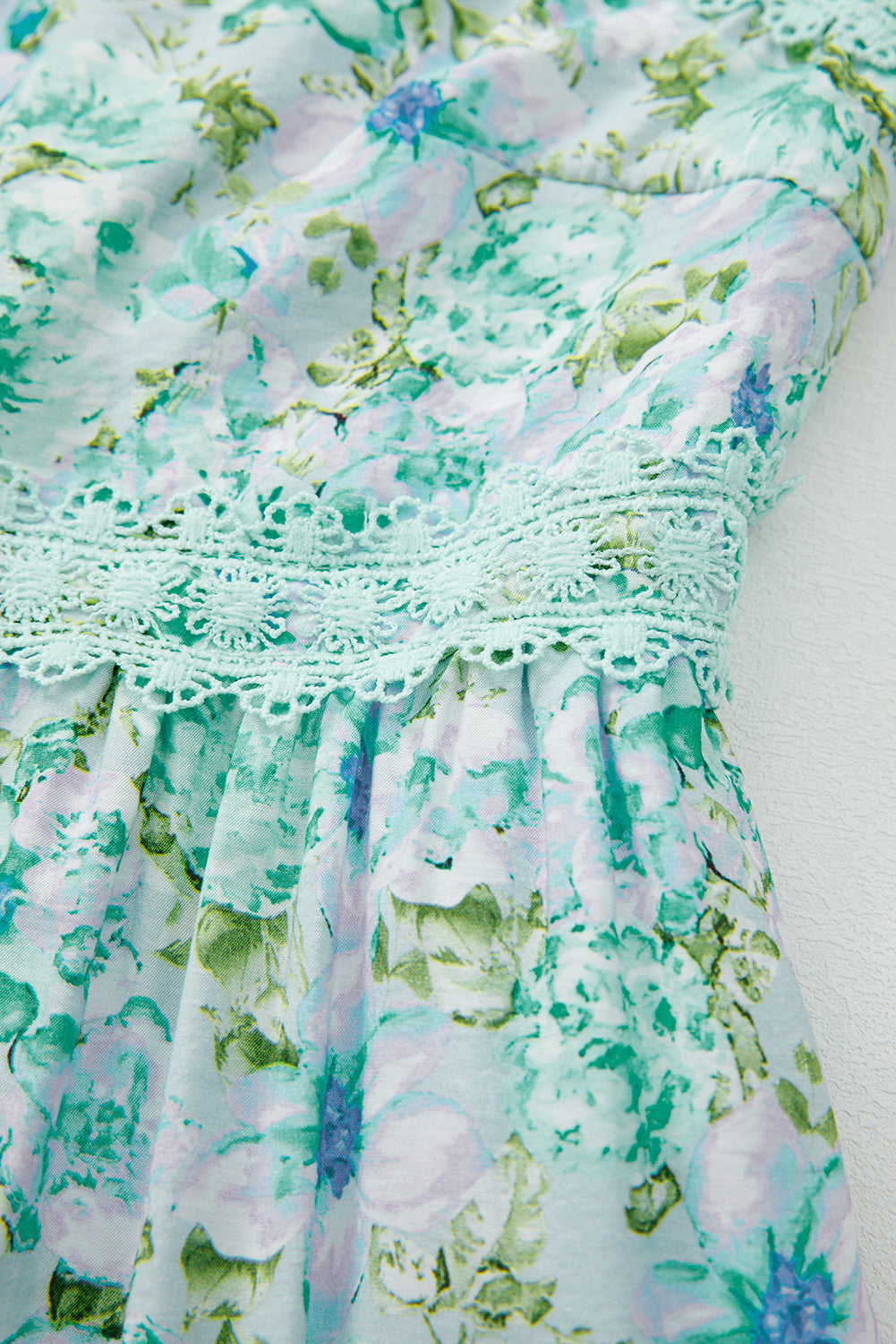 Pink Floral Lace Tied Strap Empire Waist Maxi Dress