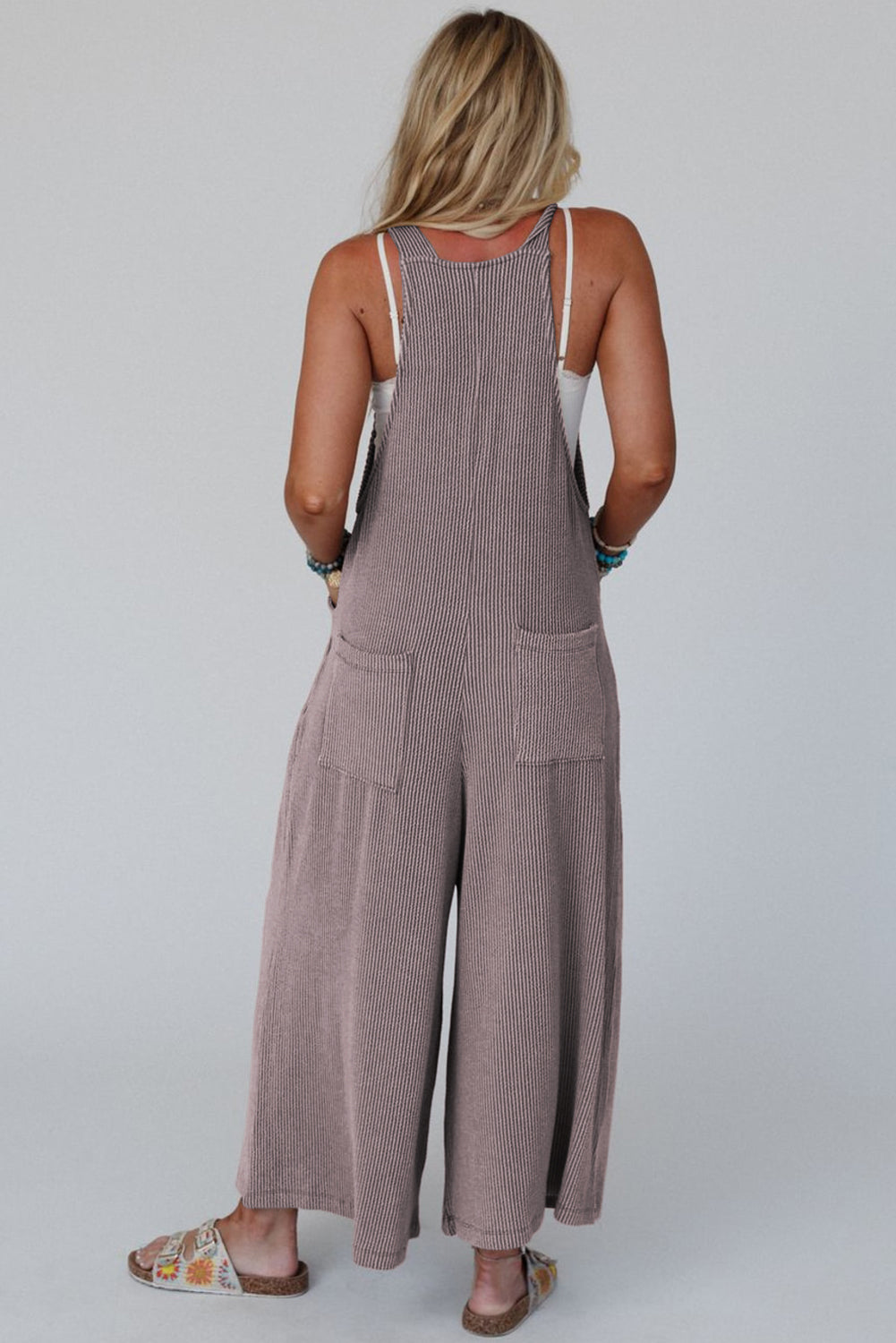 DUNE Corded Adjustable Straps Wide Leg Loose Overall
