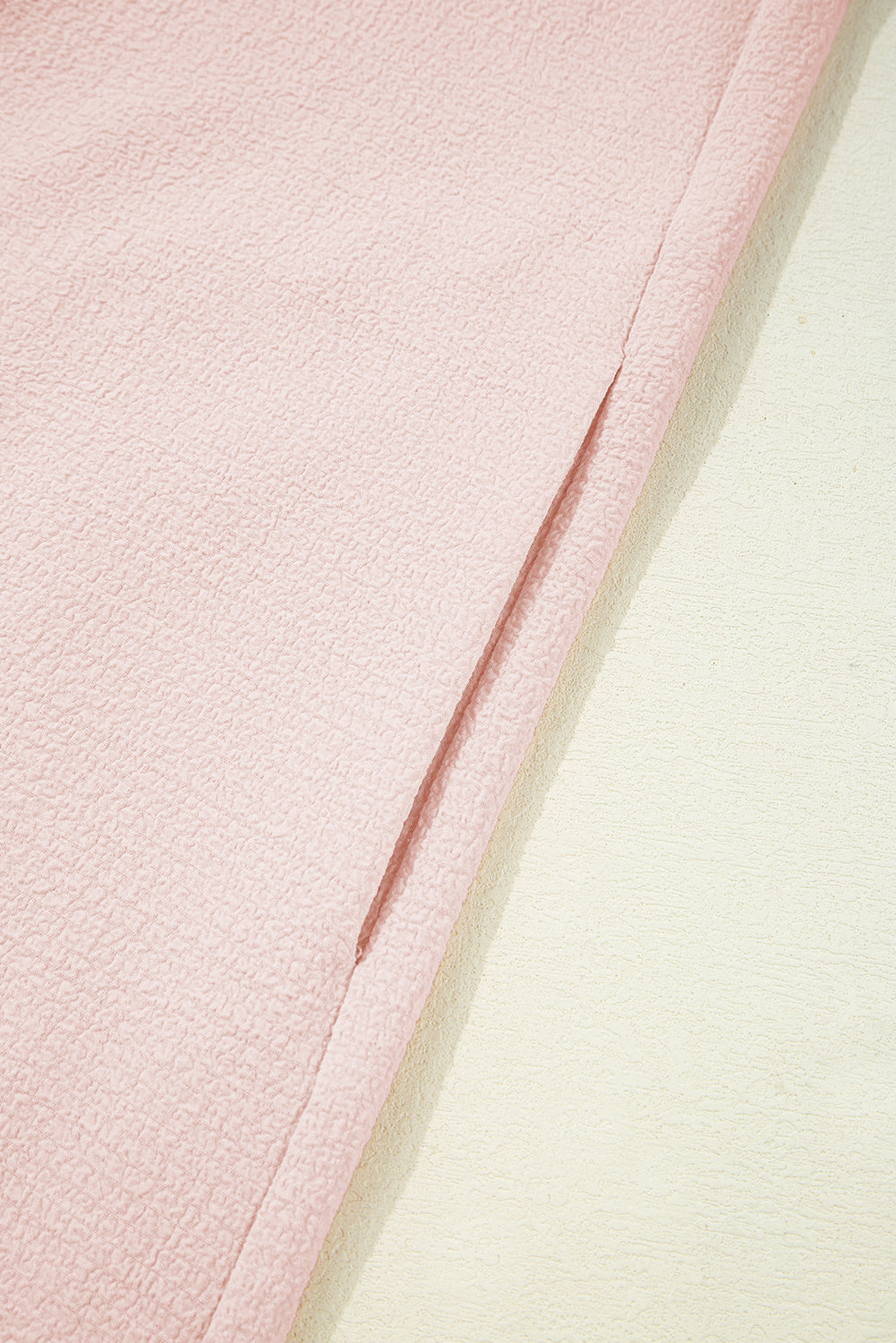 Light Pink Textured Flutter Sleeve Square Neck Bow Back Mini Dress