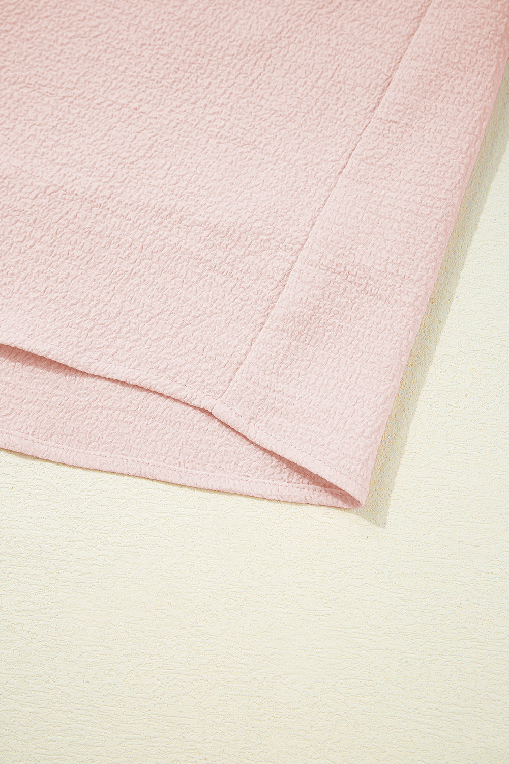 Light Pink Textured Flutter Sleeve Square Neck Bow Back Mini Dress