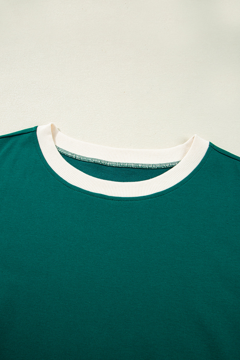 Evergreen Plus Size Contrast Trim T Shirt and Skirt Two Piece Set