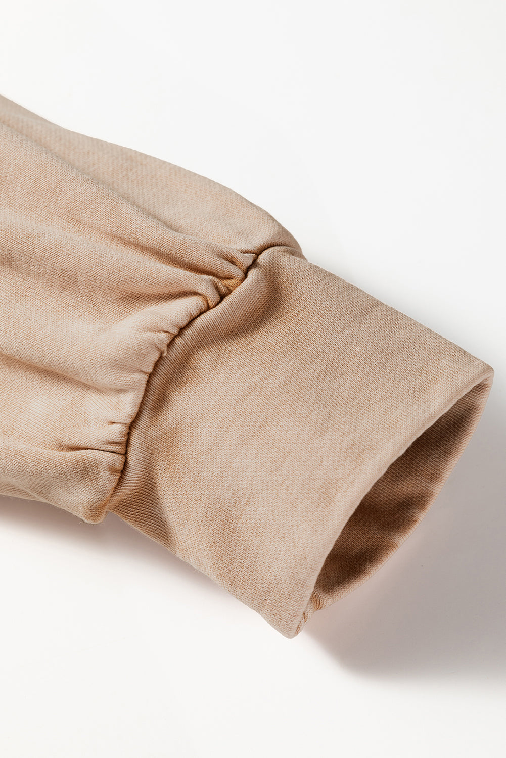 Light French Beige Mineral Wash Big Bow Patchwork Pullover Sweatshirt