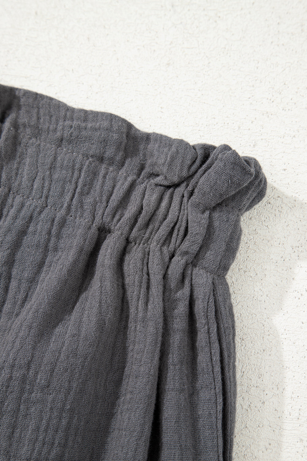 Sail Blue Cotton Gauze Paperbag Shorts