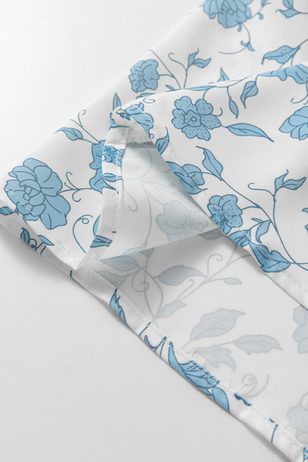 Sky Blue Leopard Contrast Bow Puff Sleeve Mini Dress