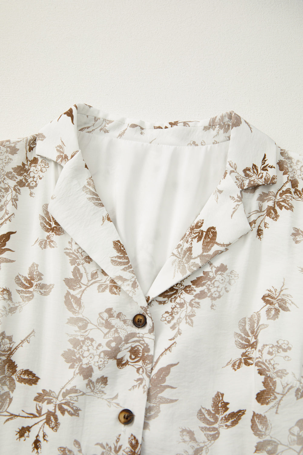 Khaki Floral Puff Sleeve V Neck Buttoned Front Maxi Dress