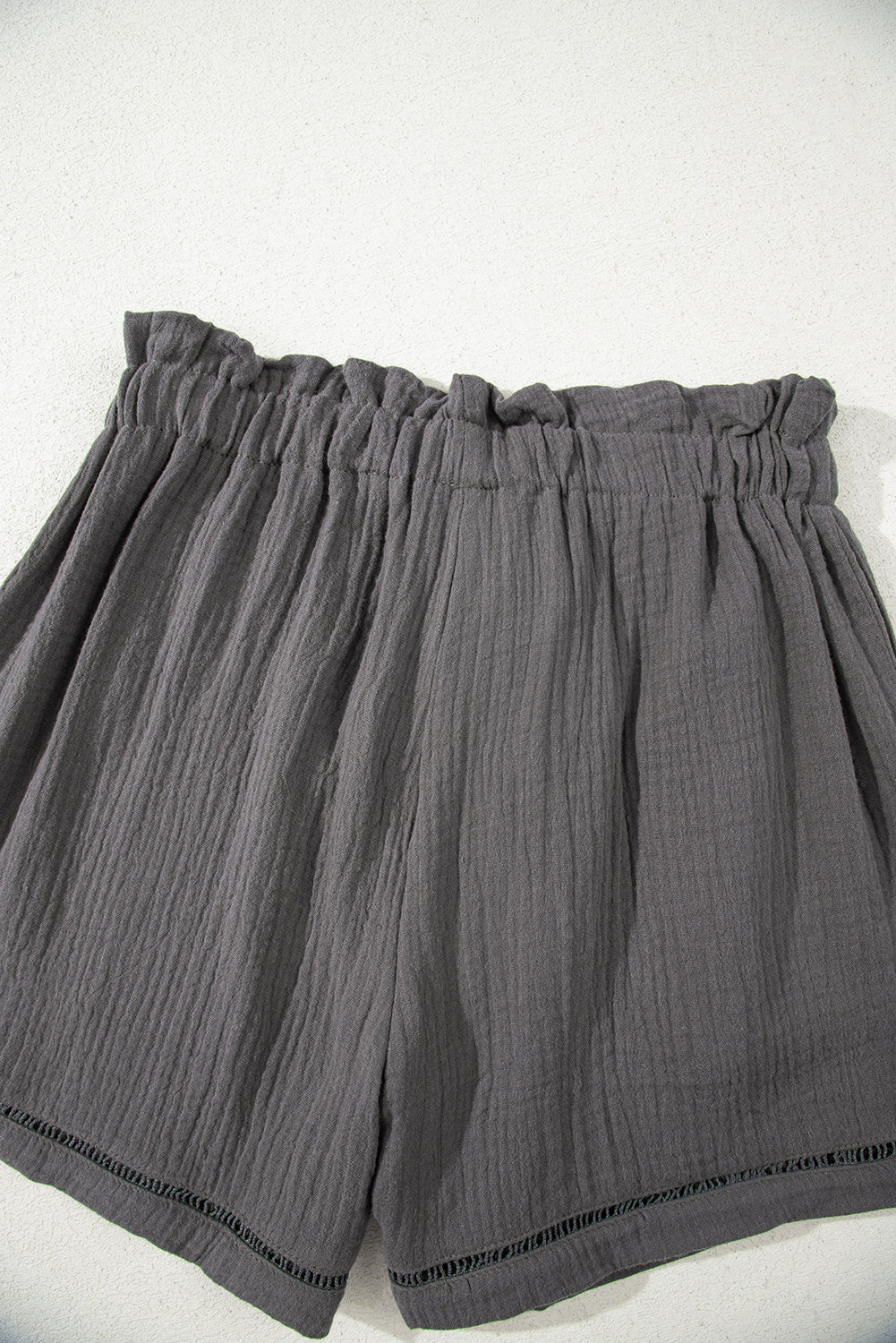 Sail Blue Cotton Gauze Paperbag Shorts