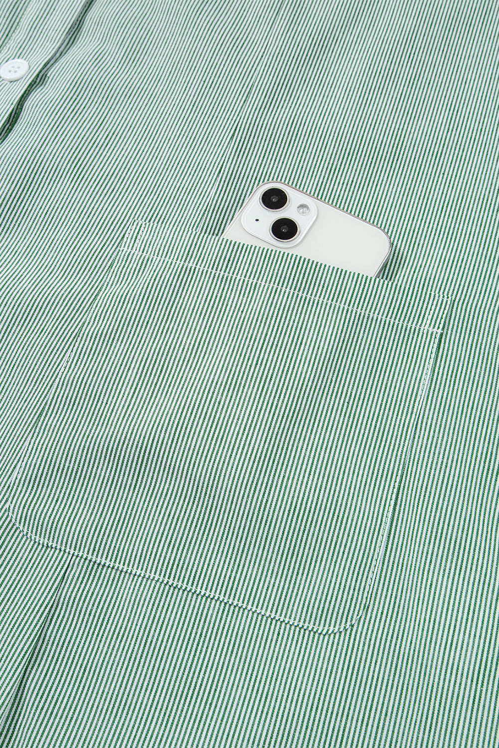 Blue Stripe Frilled Sleeveless Collar Front Pocket Button Up Mini Dress