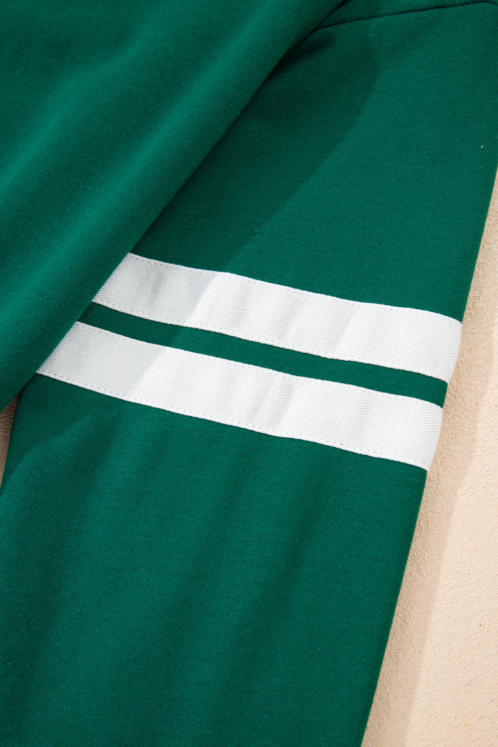 Navy Blue Varsity Stripe Detail Drop Shoulder Pullover Mini Skirt Set